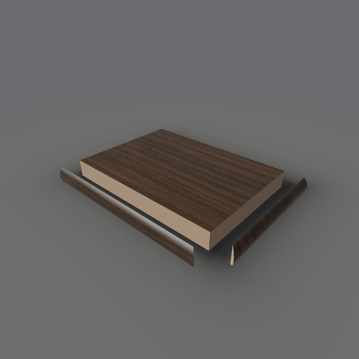 Formica 5789 exploded view - deck, bullnose trim and MDF core