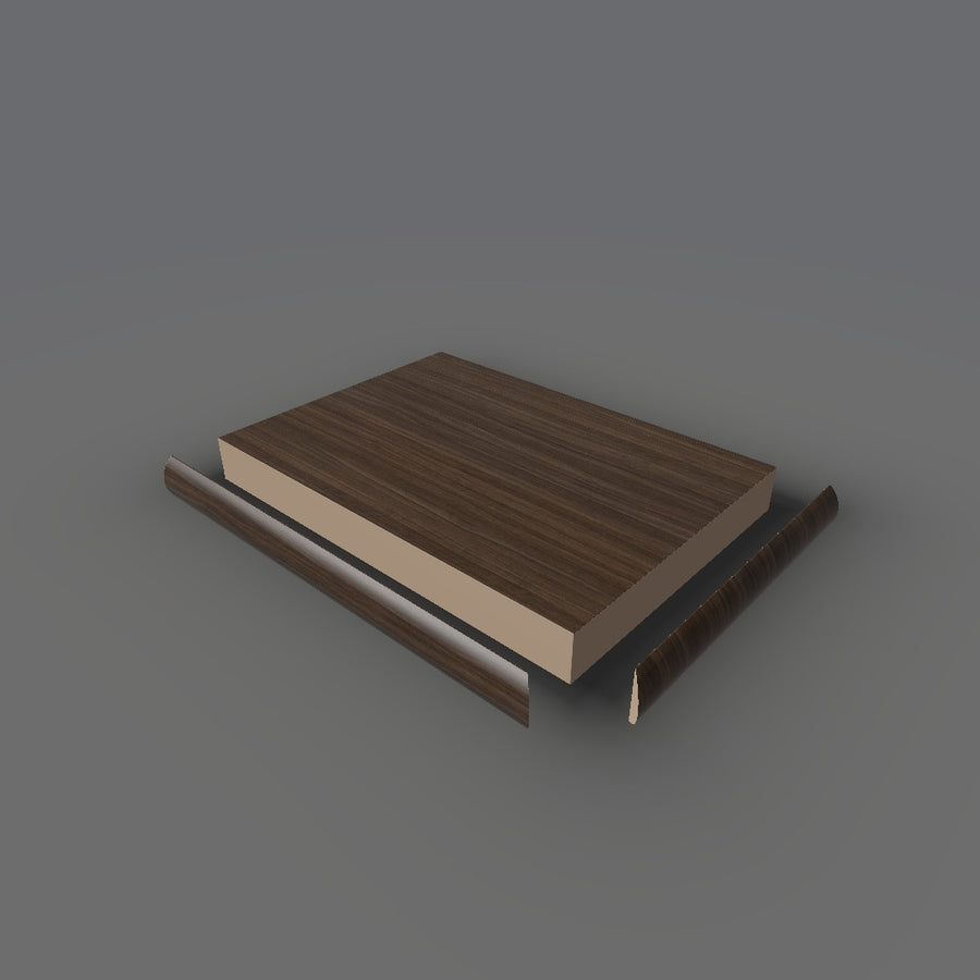 Formica 5789 exploded view - deck, bullnose trim and MDF core