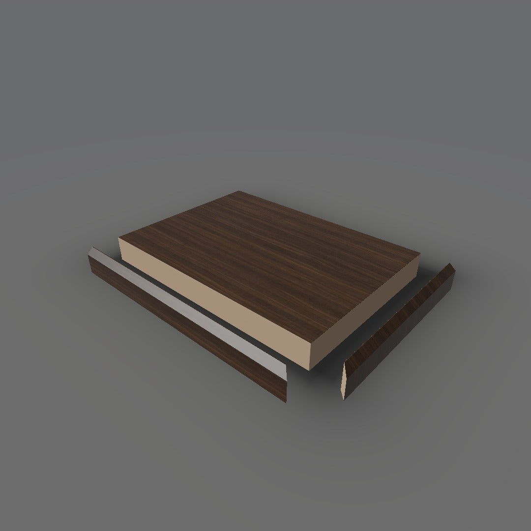 Formica 5790 exploded view - deck, bevel trim and MDF core