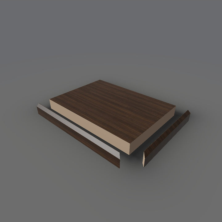 Formica 5790 exploded view - deck, bevel trim and MDF core