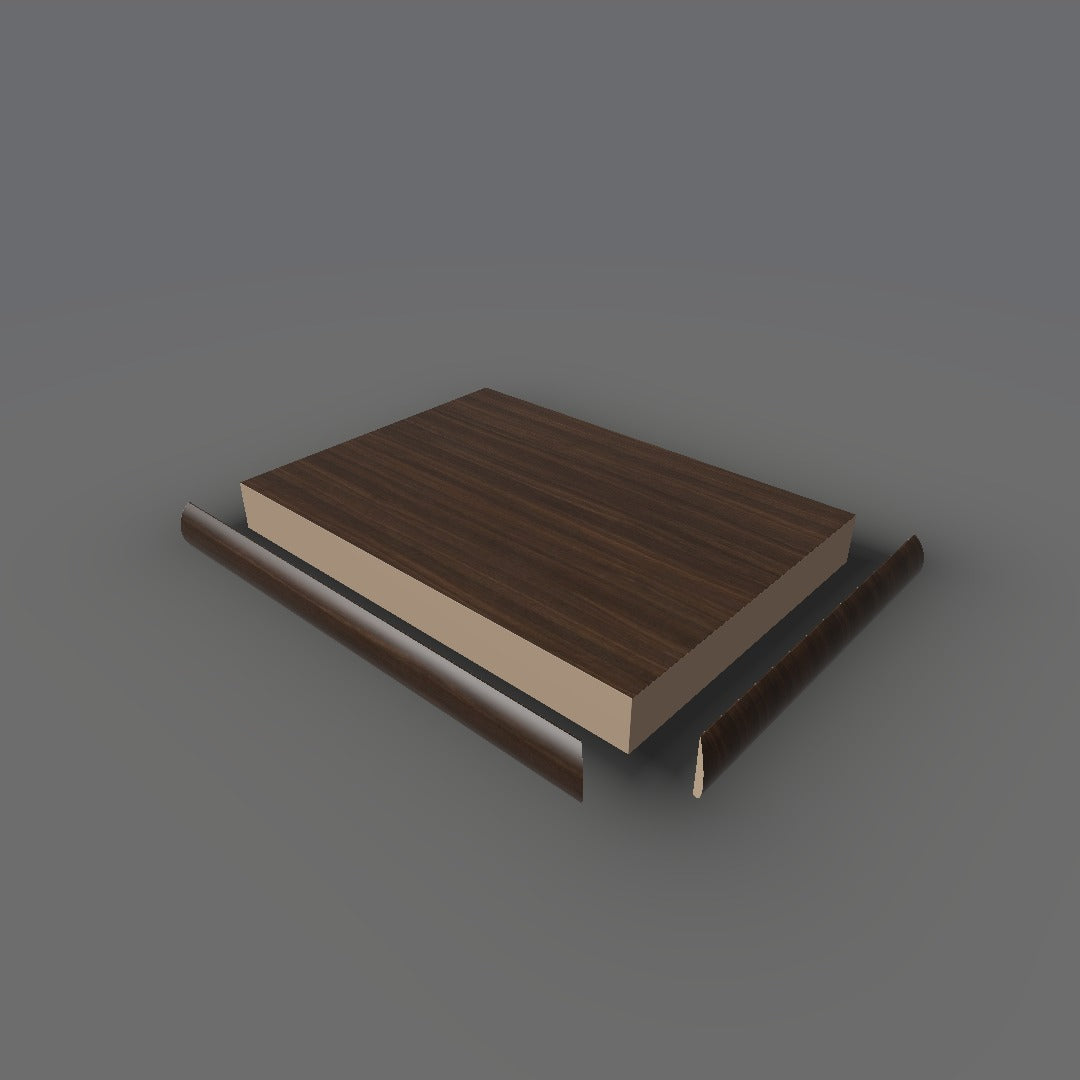 Formica 5790 exploded view - deck, bullnose trim and MDF core