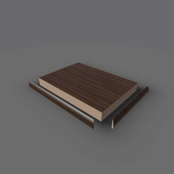 Formica 5790 exploded view - deck, bullnose trim and MDF core