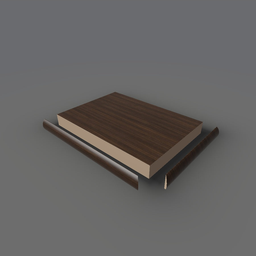 Formica 5790 exploded view - deck, bullnose trim and MDF core