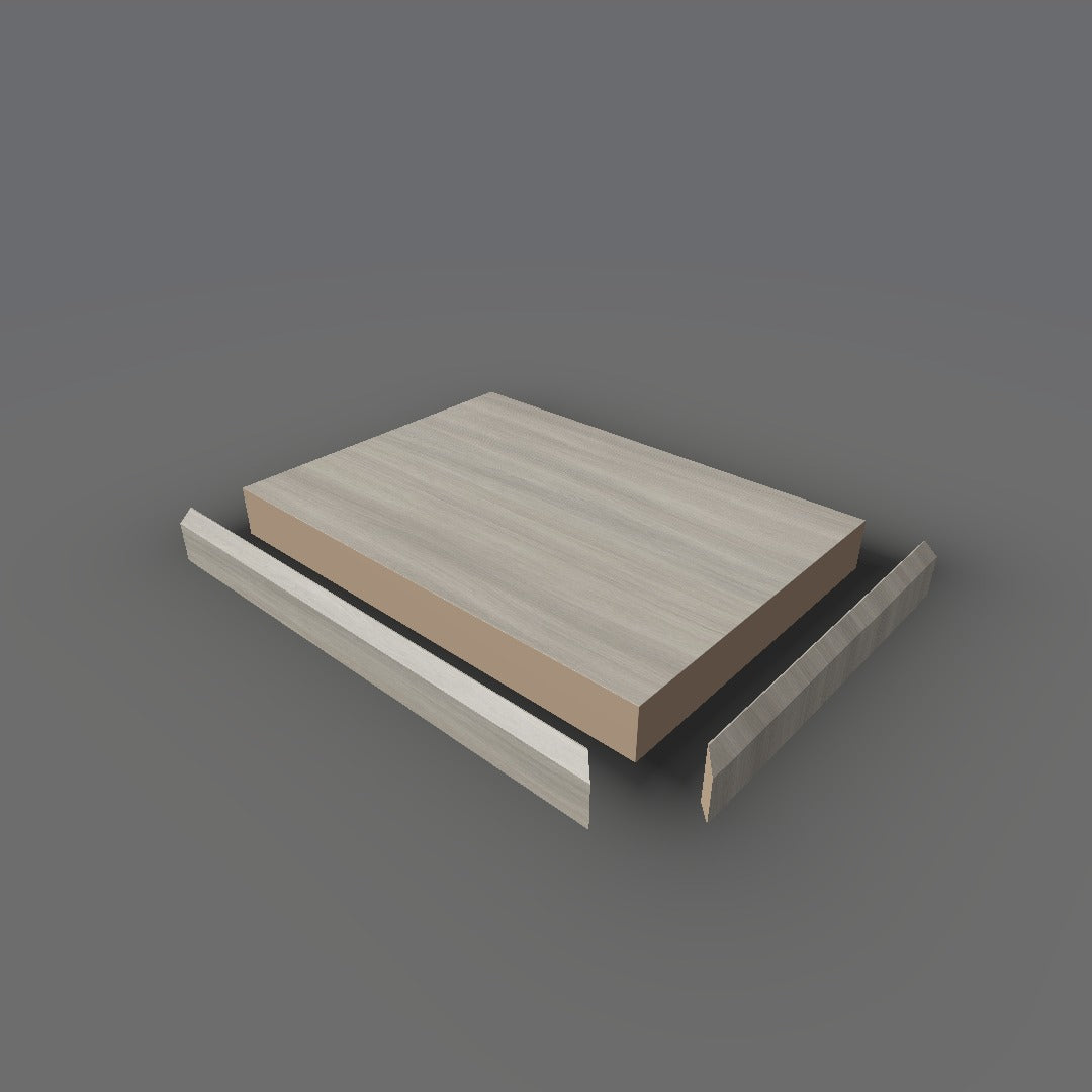 Formica 5791 exploded view - deck, bevel trim and MDF core