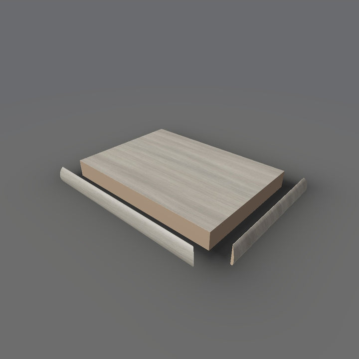 Formica 5791 exploded view - deck, bullnose trim and MDF core