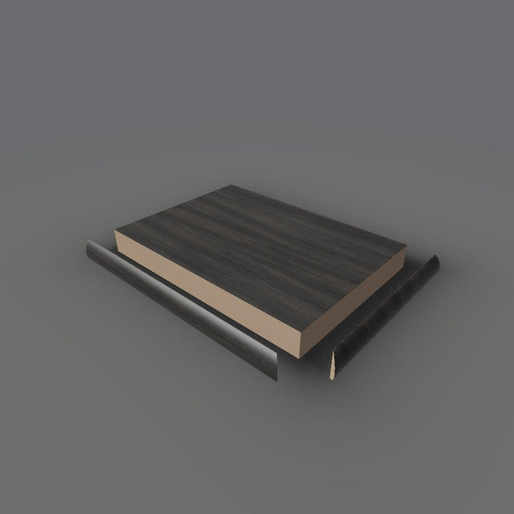 Formica 5792 exploded view - deck, bullnose trim and MDF core