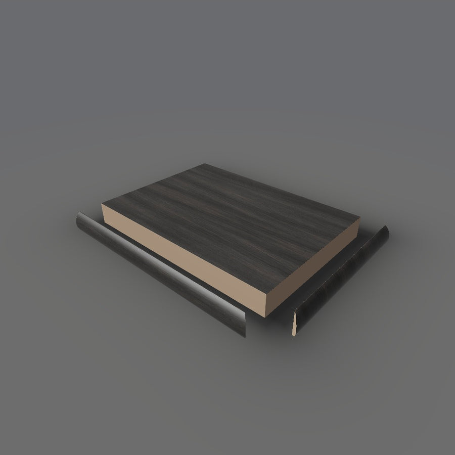 Formica 5792 exploded view - deck, bullnose trim and MDF core