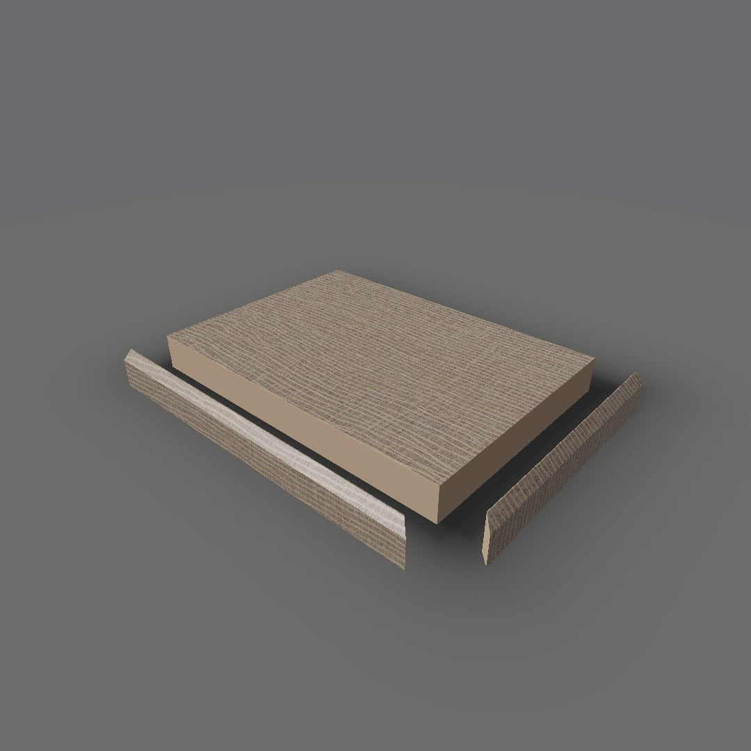 Formica 5880 exploded view - deck, bevel trim and MDF core