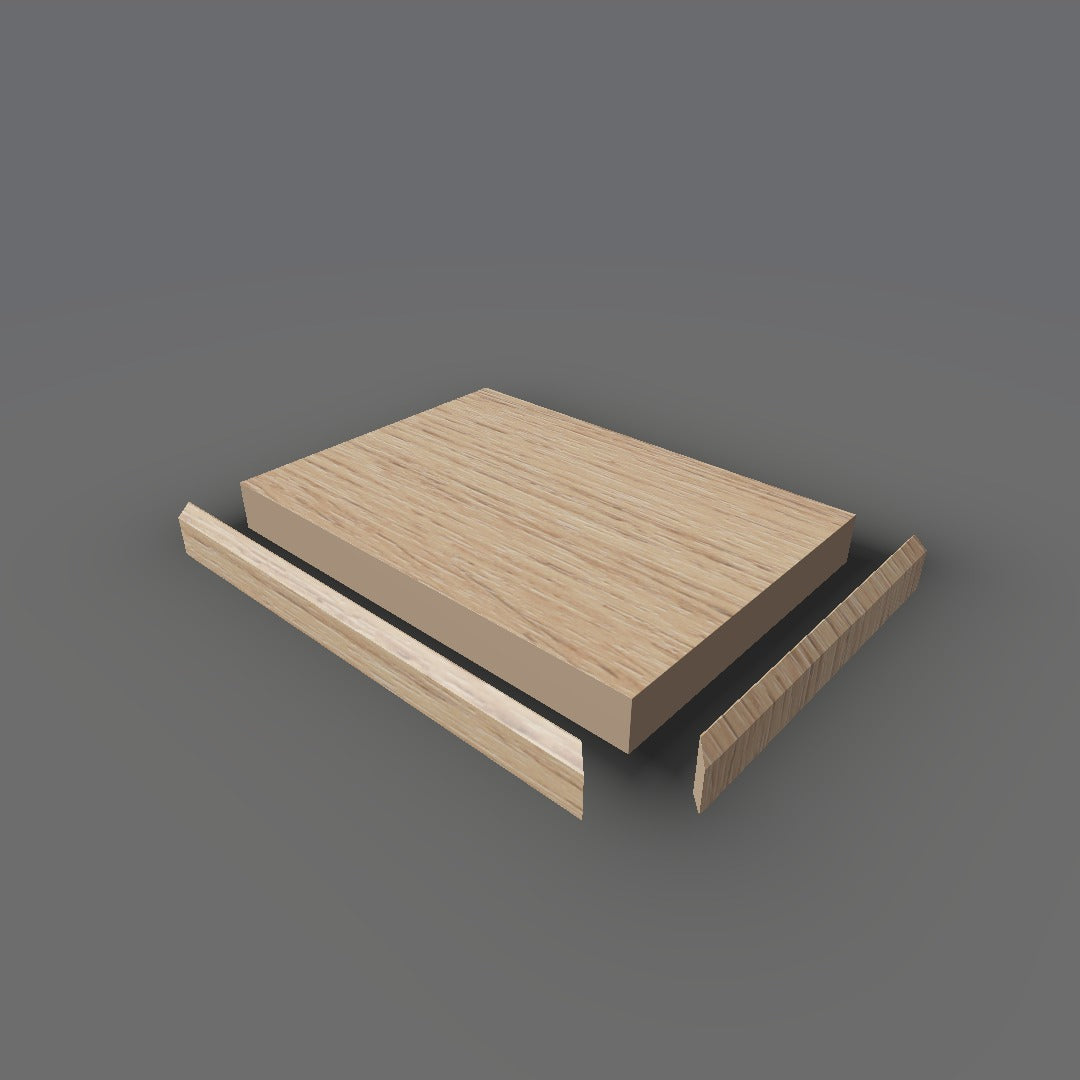 Formica 5887 exploded view - deck, bevel trim and MDF core