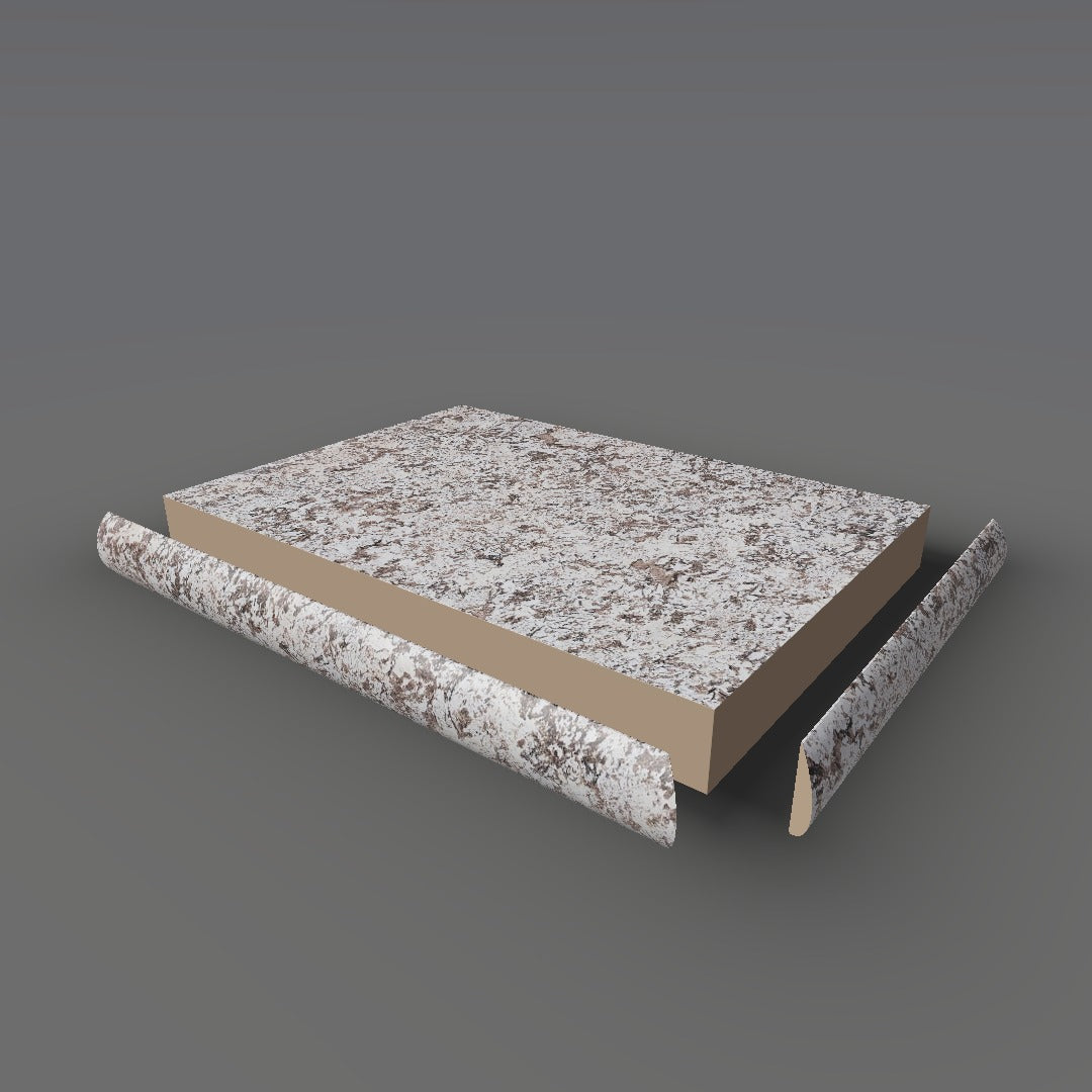 Formica 6001 exploded view - deck, bullnose trim and MDF core