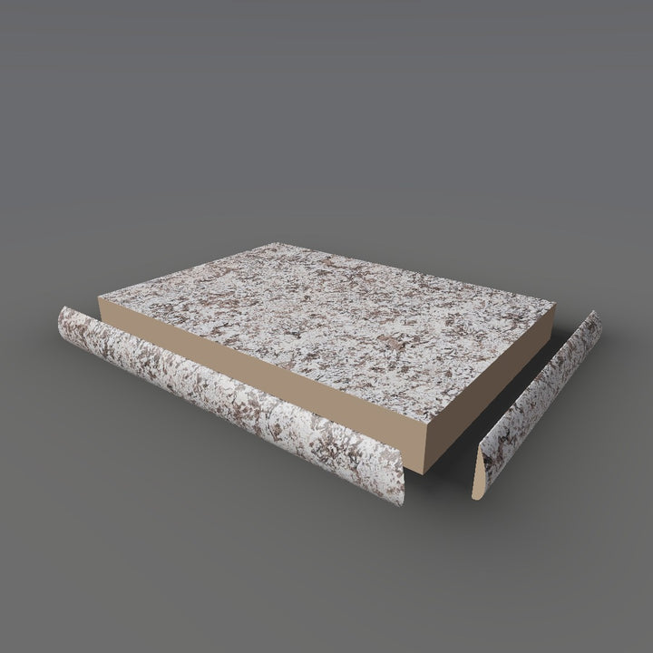 Formica 6001 exploded view - deck, bullnose trim and MDF core