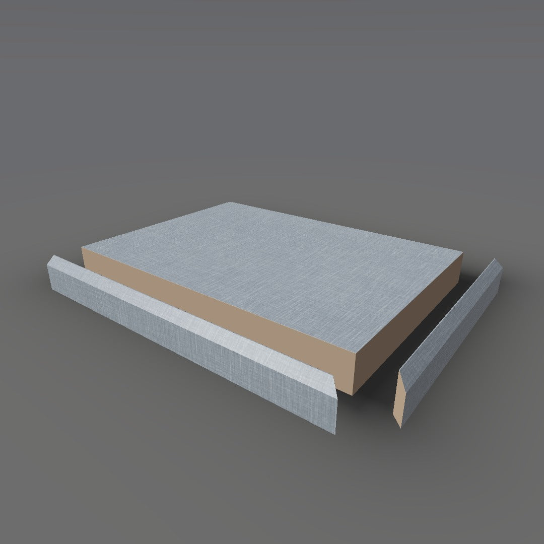 Formica 6130 exploded view - deck, bevel trim and MDF core