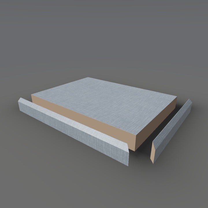 Formica 6130 exploded view - deck, bevel trim and MDF core