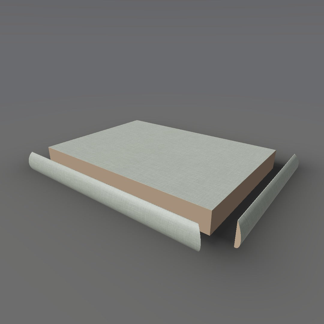 Formica 6131 exploded view - deck, bullnose trim and MDF core