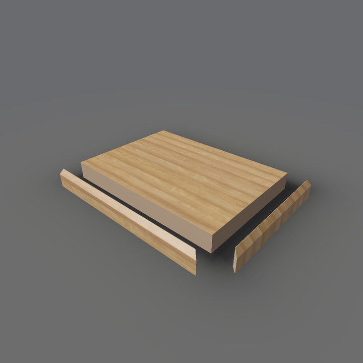 Formica 6206 exploded view - deck, bevel trim and MDF core