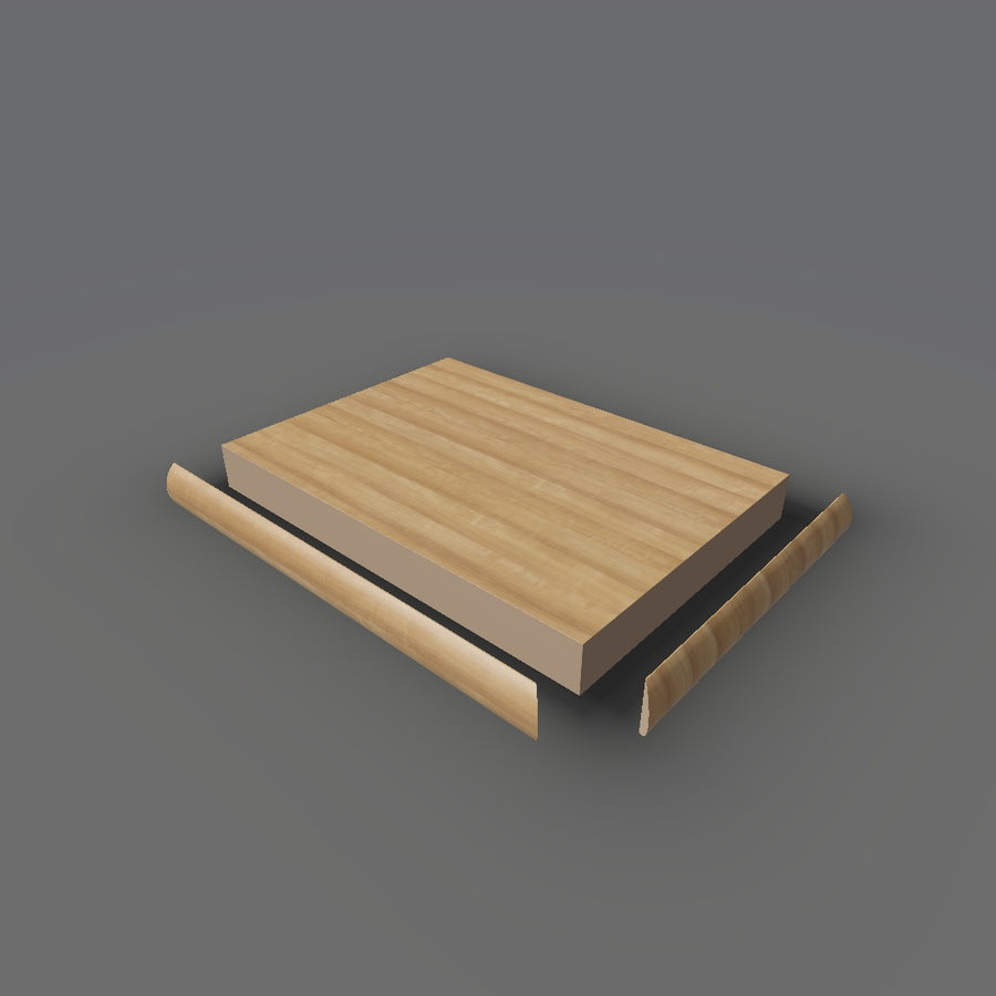 Formica 6206 exploded view - deck, bullnose trim and MDF core