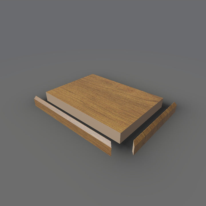 Formica 6208 exploded view - deck, bevel trim and MDF core