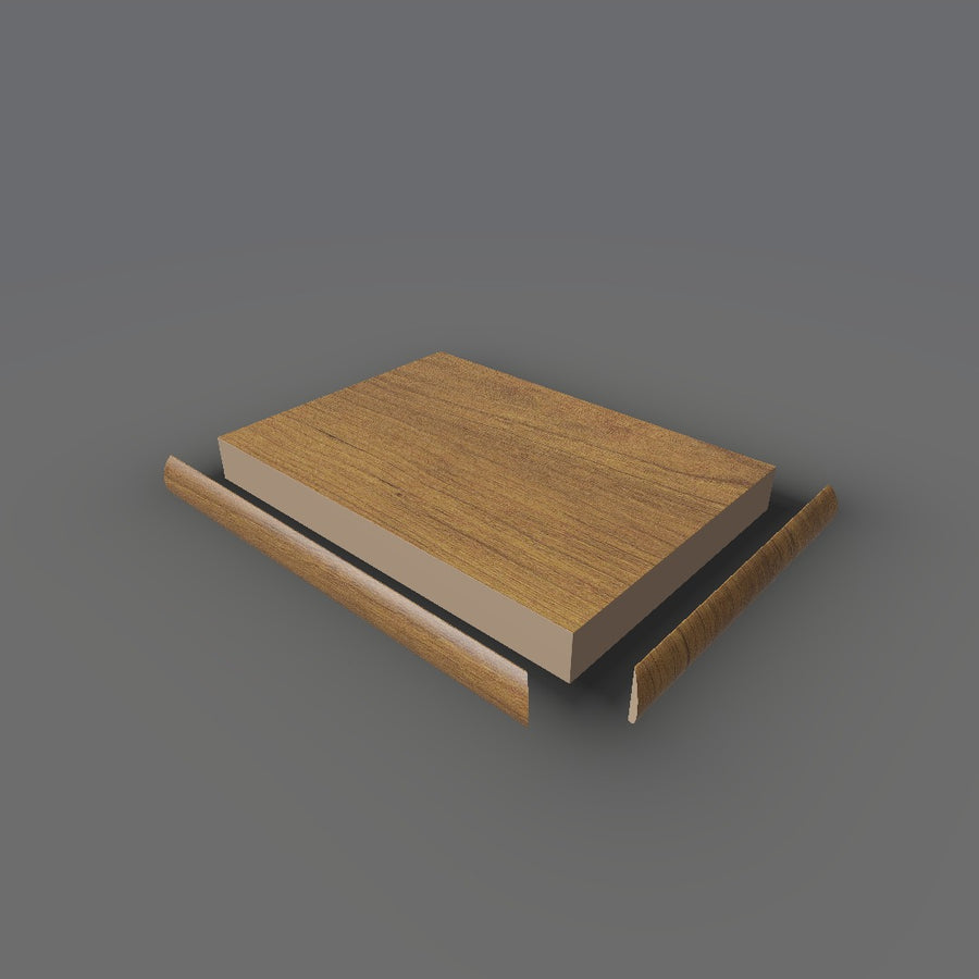 Formica 6208 exploded view - deck, bullnose trim and MDF core