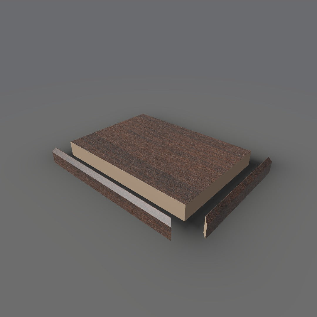 Formica 6209 exploded view - deck, bevel trim and MDF core