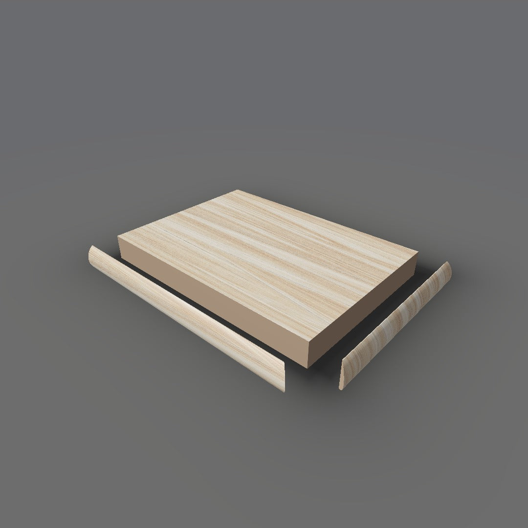 Formica 6212 exploded view - deck, bullnose trim and MDF core
