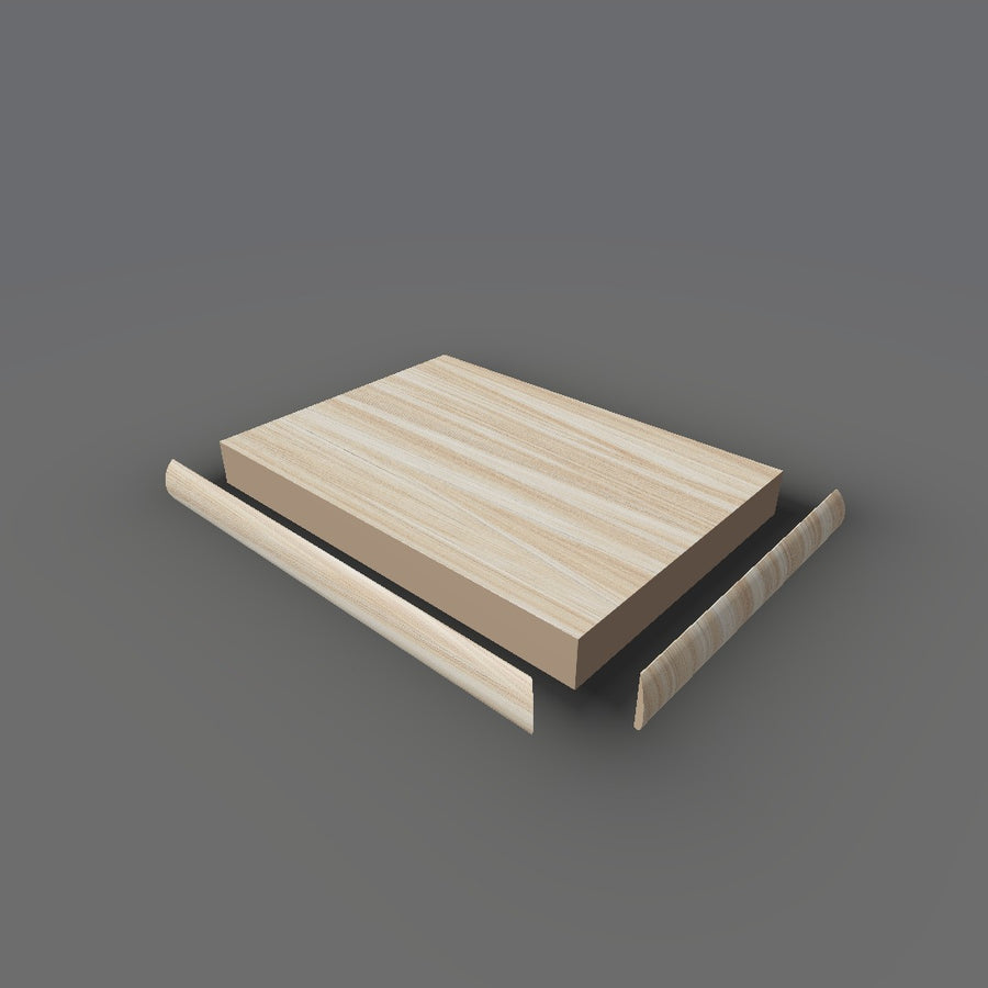 Formica 6212 exploded view - deck, bullnose trim and MDF core