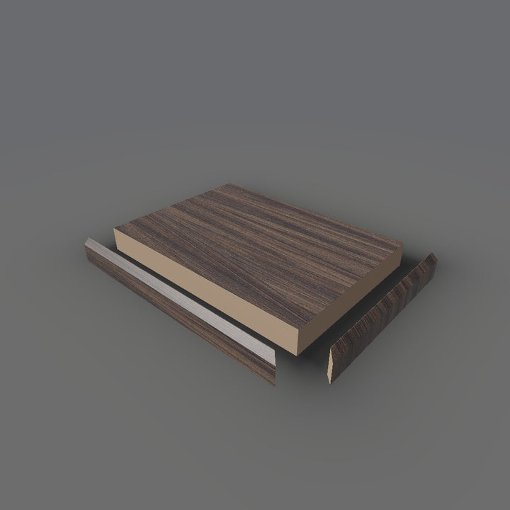 Formica 6306 exploded view - deck, bevel trim and MDF core