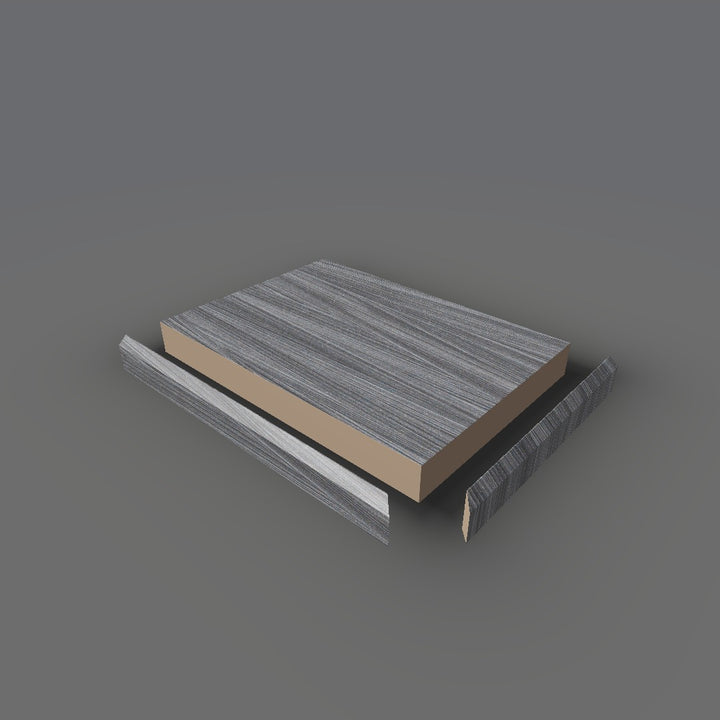 Formica 6307 exploded view - deck, bevel trim and MDF core