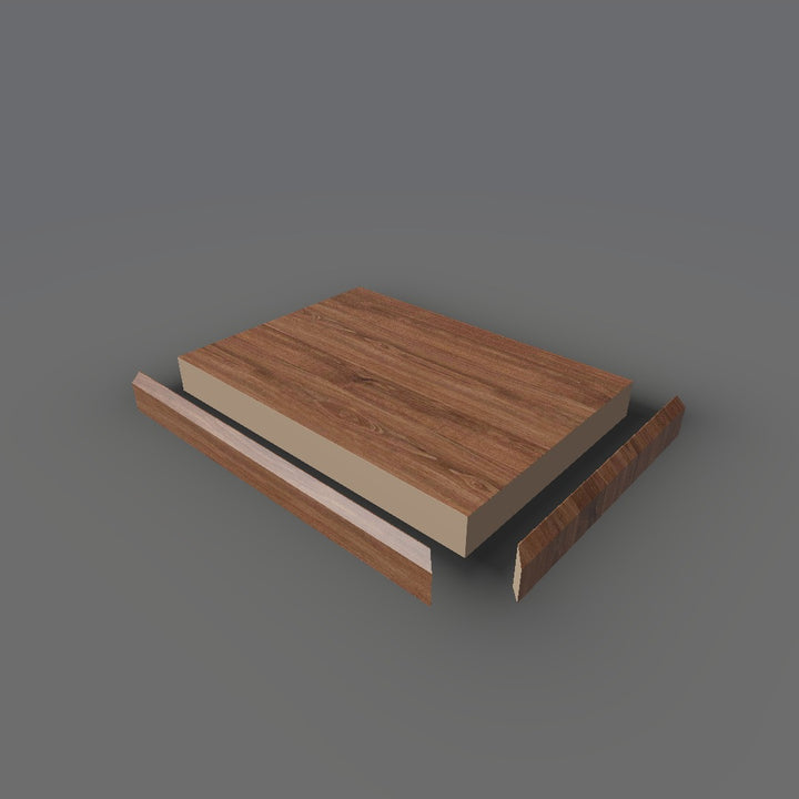 Formica 6402 exploded view - deck, bevel trim and MDF core