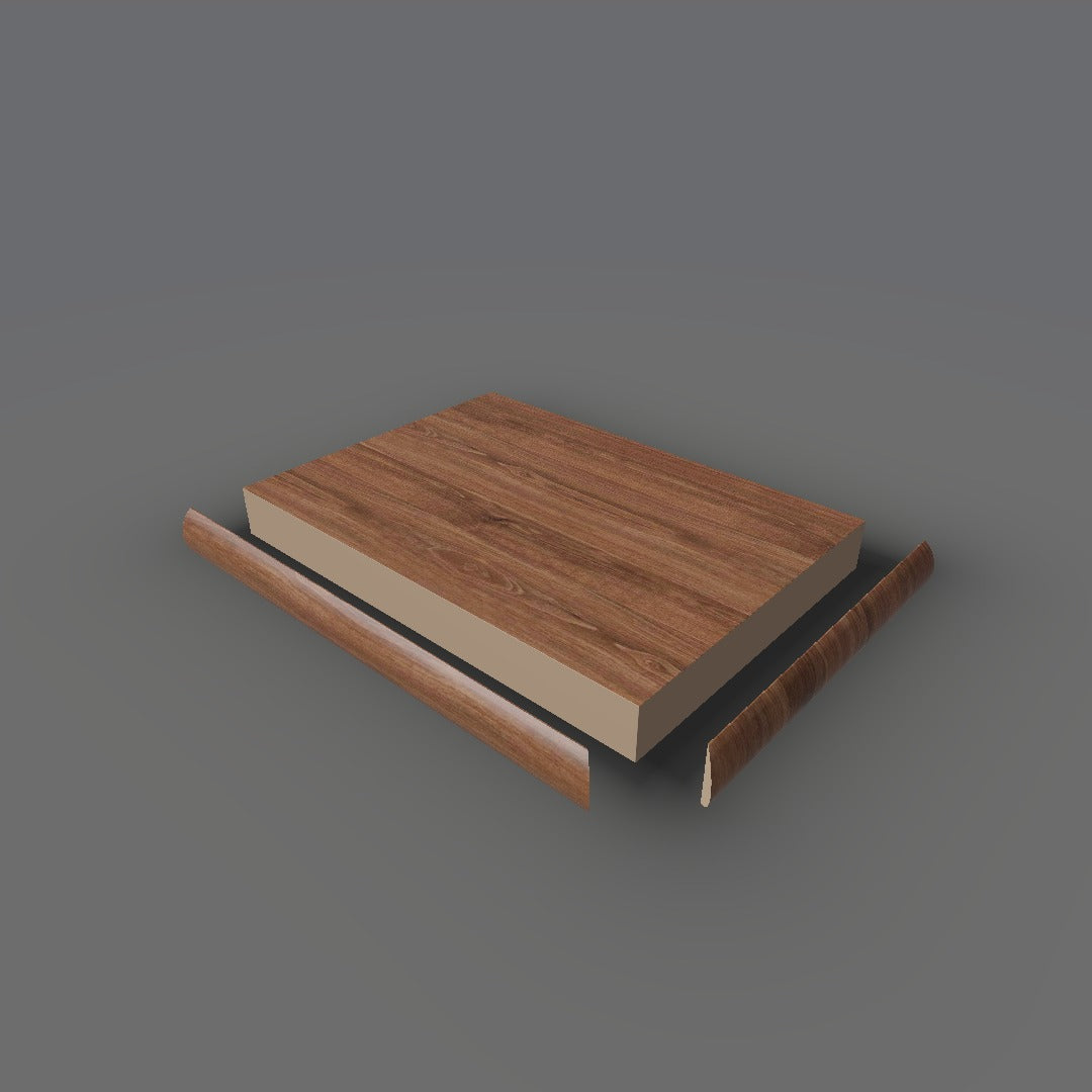 Formica 6402 exploded view - deck, bullnose trim and MDF core