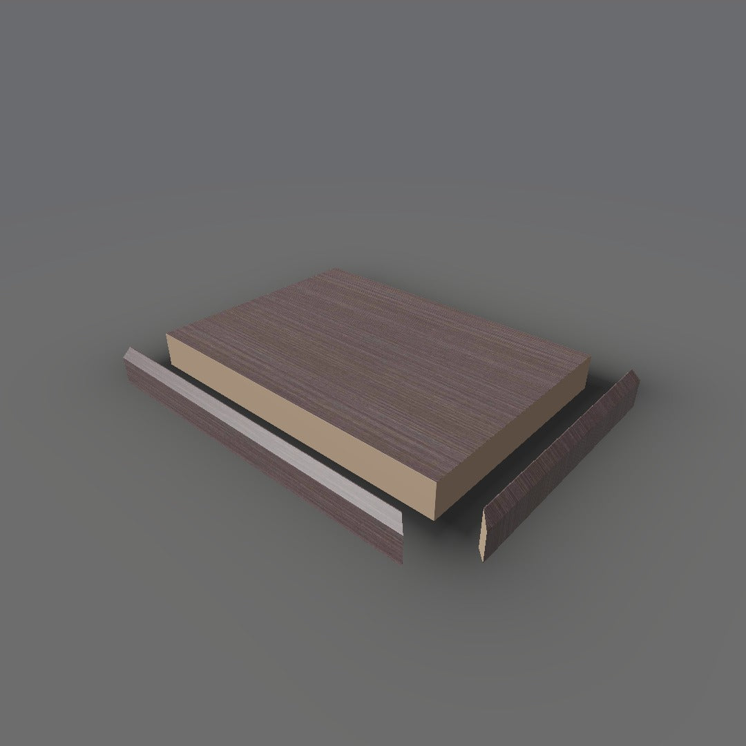 Formica 6414 exploded view - deck, bevel trim and MDF core