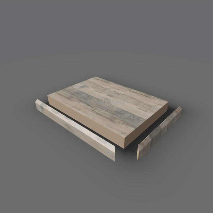 Formica 6477 exploded view - deck, bevel trim and MDF core