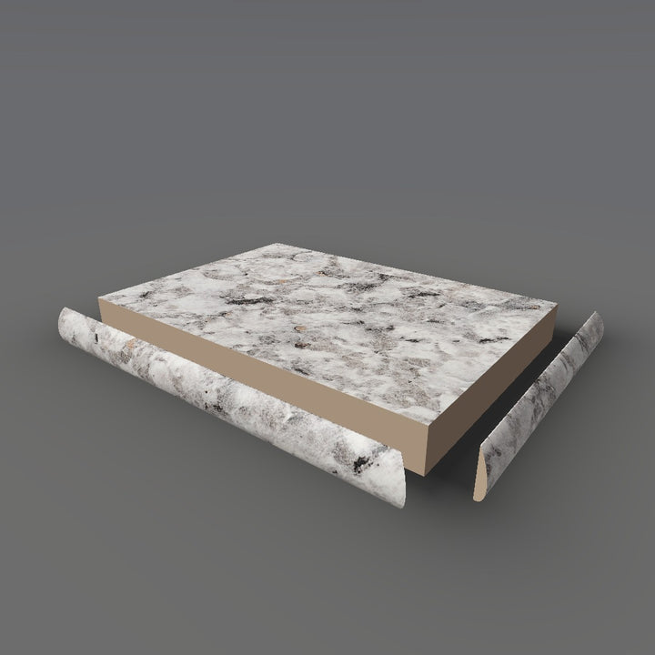 Formica 6697 exploded view - deck, bullnose trim and MDF core