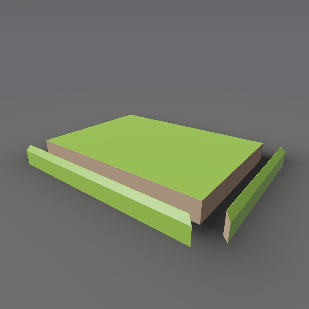 Formica 6901 exploded view - deck, bevel trim and MDF core