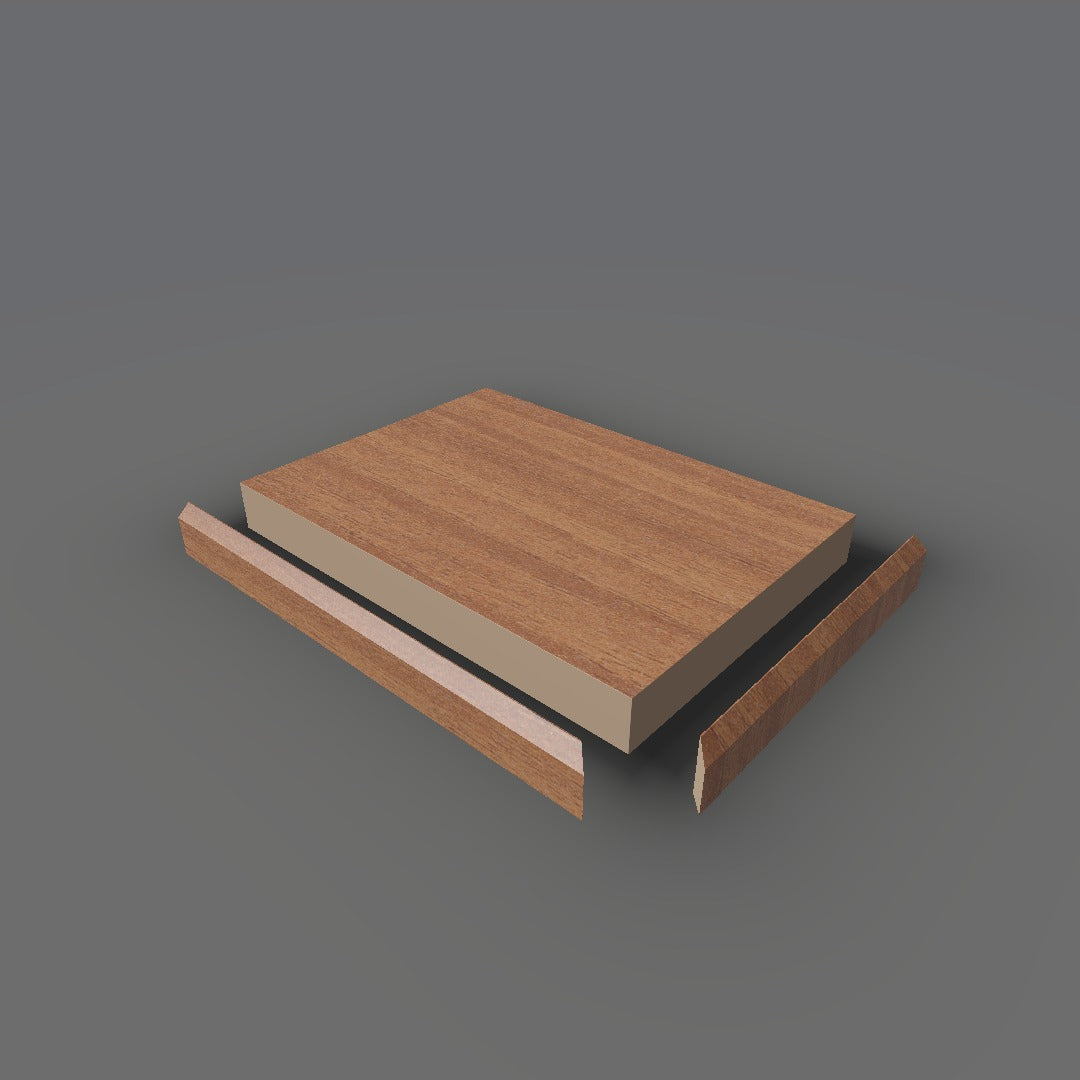 Formica 6932 exploded view - deck, bevel trim and MDF core
