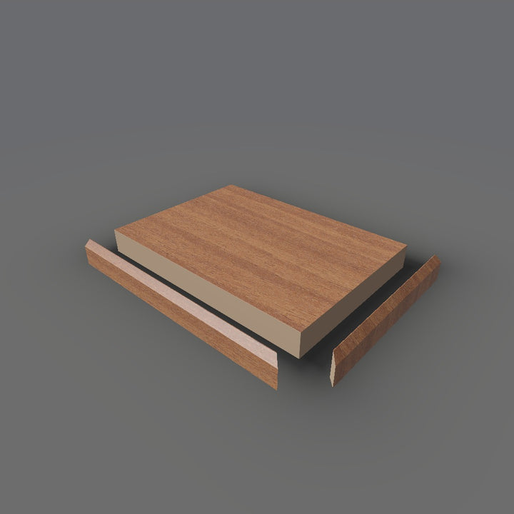 Formica 6932 exploded view - deck, bevel trim and MDF core