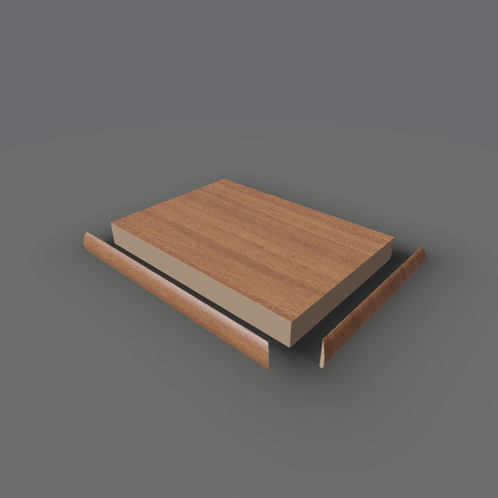 Formica 6932 exploded view - deck, bullnose trim and MDF core