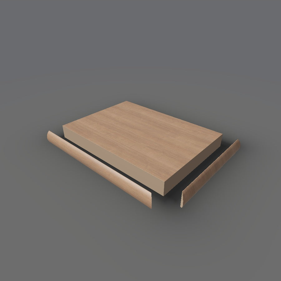 Formica 6995 exploded view - deck, bullnose trim and MDF core