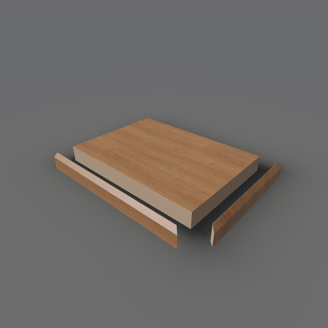 Formica 6996 exploded view - deck, bevel trim and MDF core