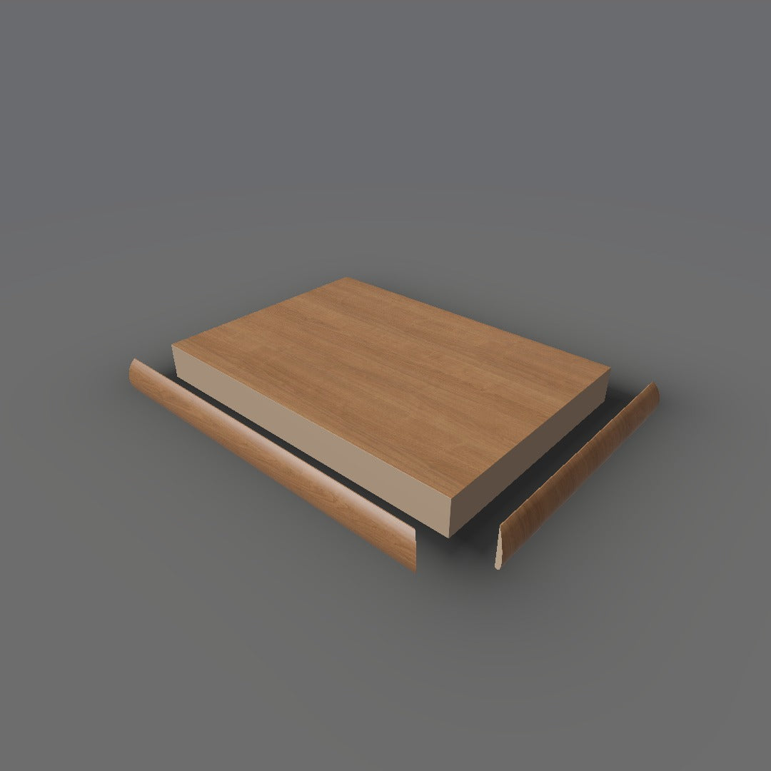 Formica 6996 exploded view - deck, bullnose trim and MDF core