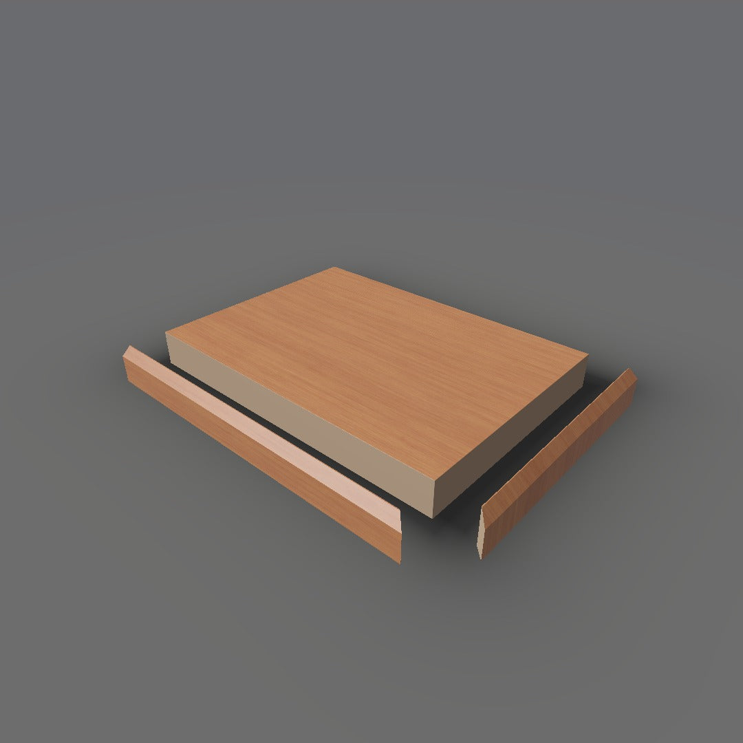 Formica 6999 exploded view - deck, bevel trim and MDF core