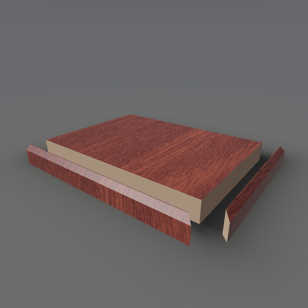 Formica 7008 exploded view - deck, bevel trim and MDF core