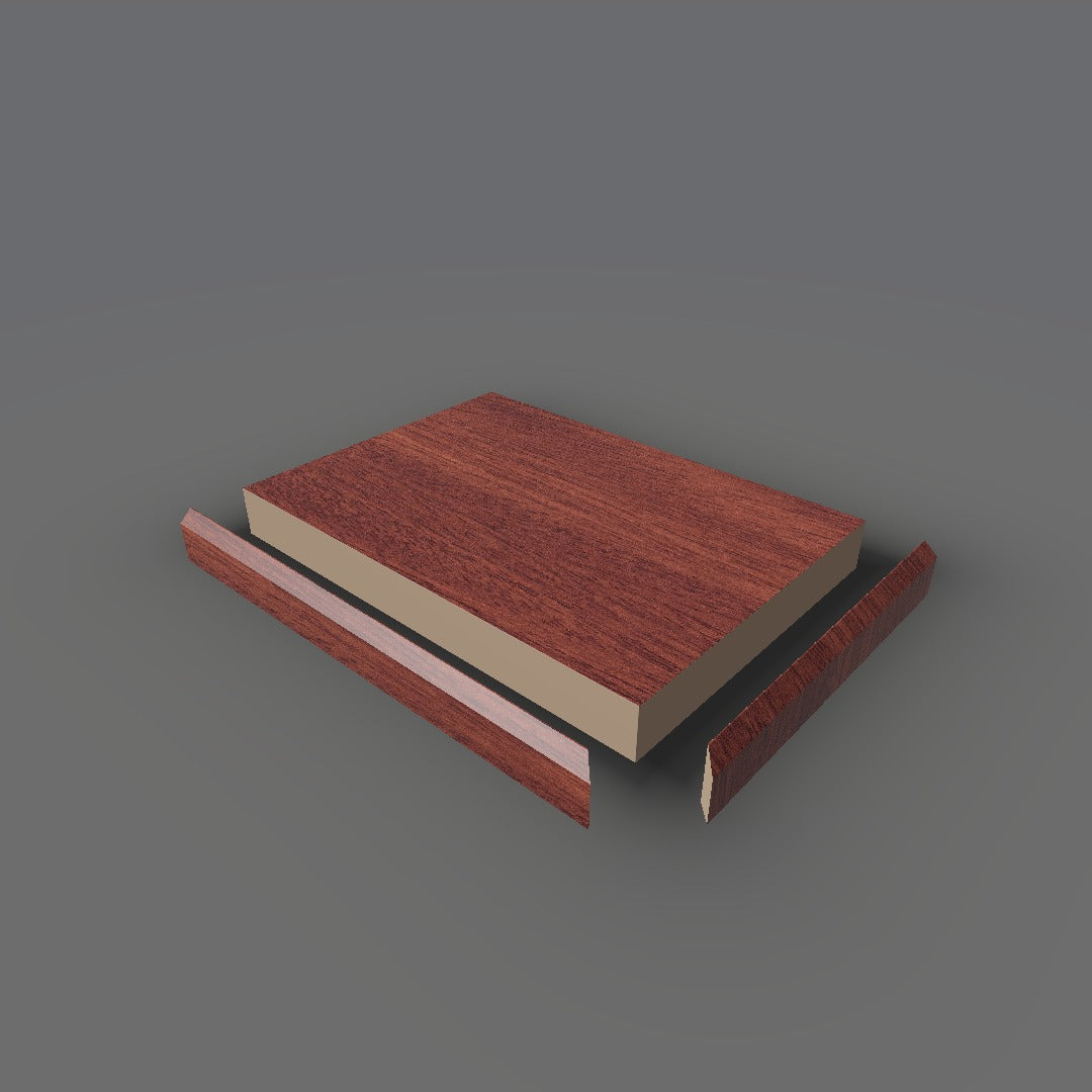 Formica 7008 exploded view - deck, bevel trim and MDF core