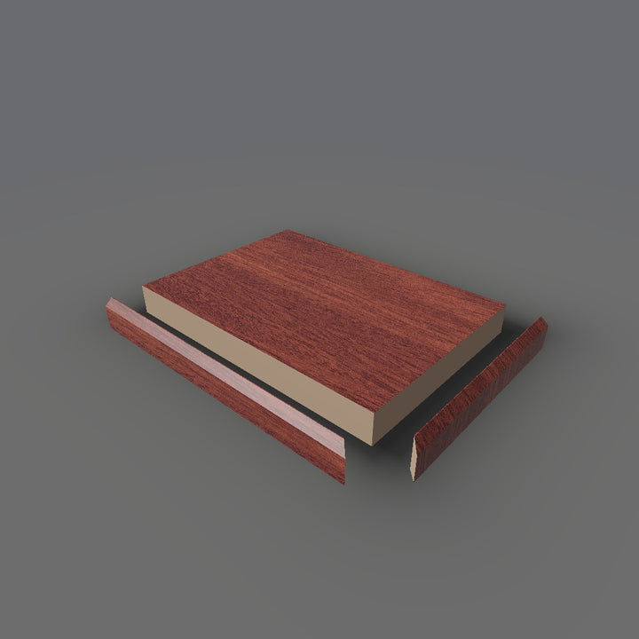 Formica 7008 exploded view - deck, bevel trim and MDF core