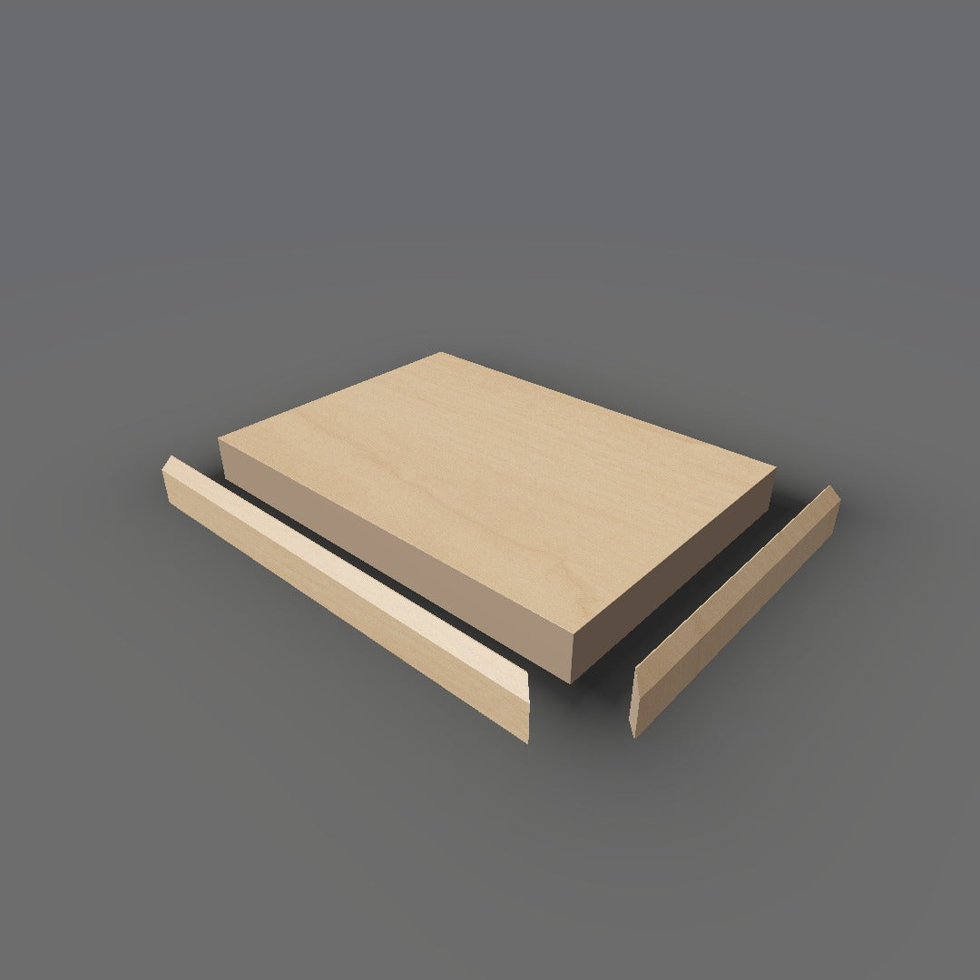 Formica 7012 exploded view - deck, bevel trim and MDF core