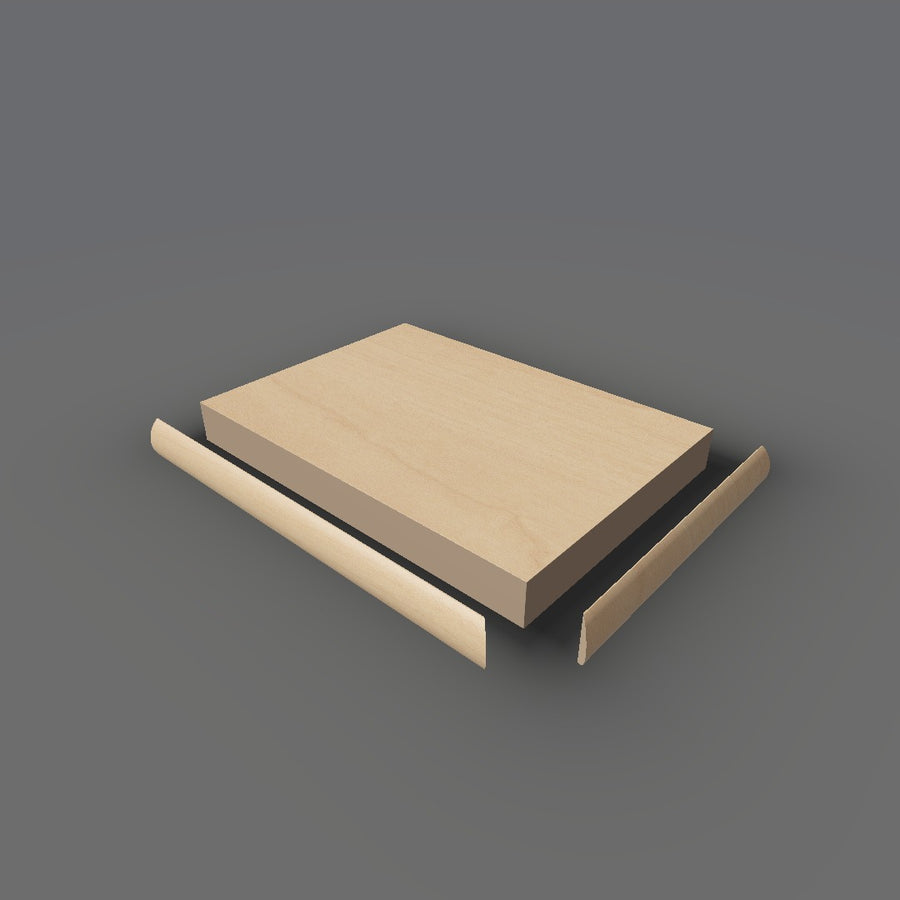 Formica 7012 exploded view - deck, bullnose trim and MDF core