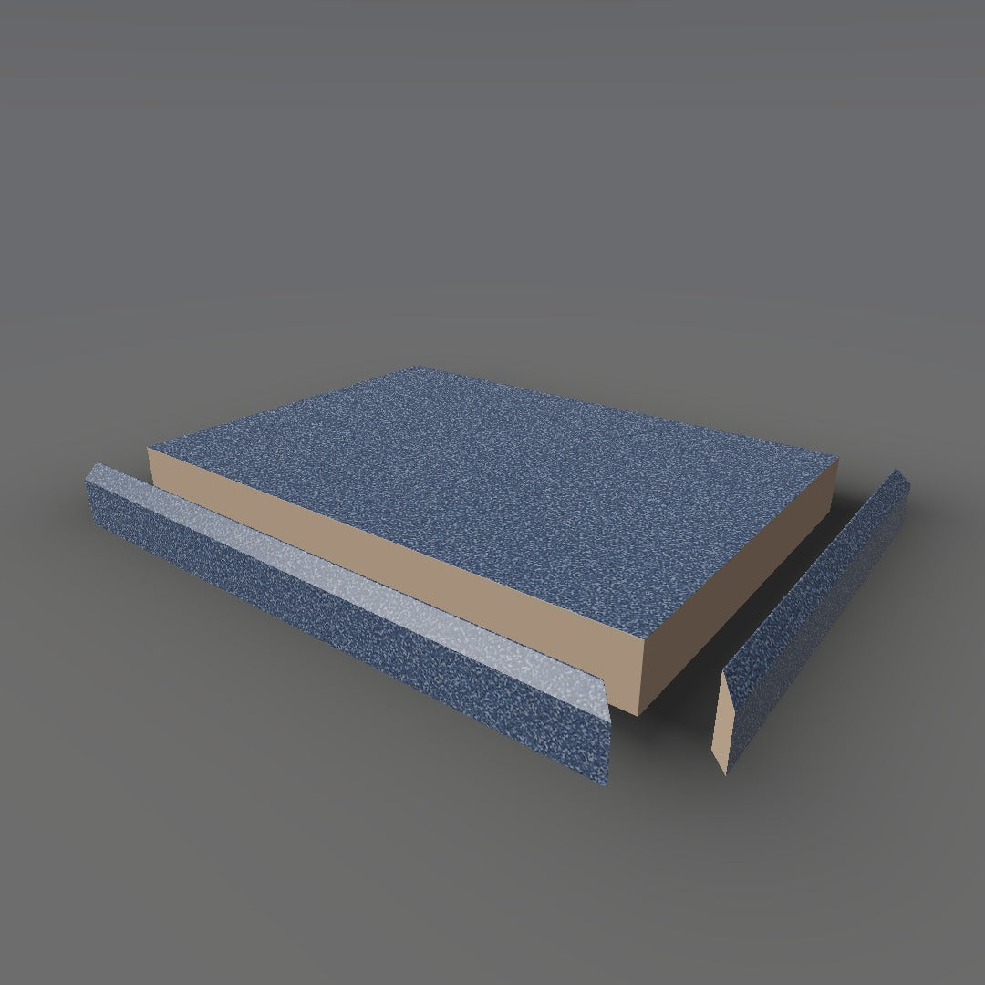 Formica 7018 exploded view - deck, bevel trim and MDF core