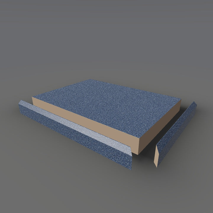 Formica 7018 exploded view - deck, bevel trim and MDF core