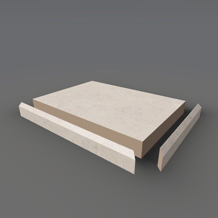Formica 7022 exploded view - deck, bevel trim and MDF core
