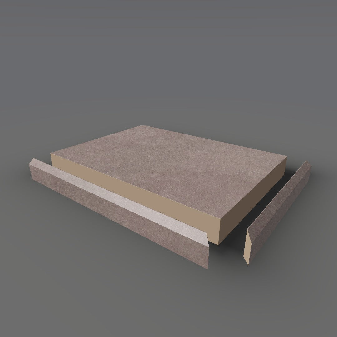 Formica 7213 exploded view - deck, bevel trim and MDF core