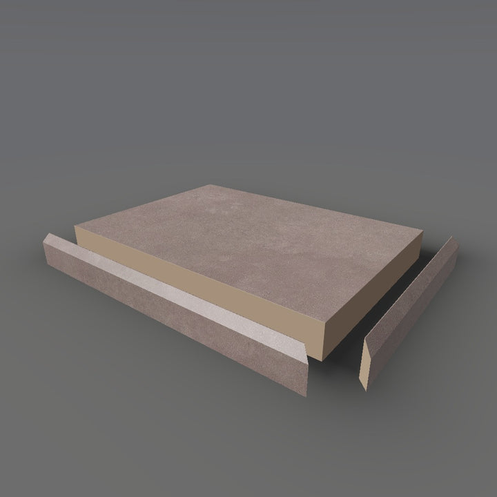Formica 7213 exploded view - deck, bevel trim and MDF core